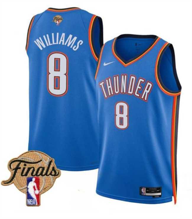 Men%27s Oklahoma City Thunder #8 Jalen Williams Blue 2025 Finals Icon Edition Stitched Jersey Dzhi
