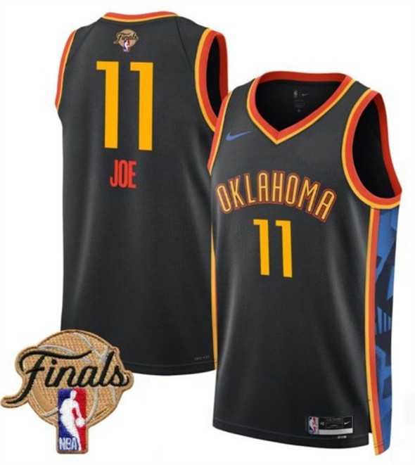Men%27s Oklahoma City Thunder #11 Isaiah Joe Black 2024-25 City Edition Stitched Jersey Dzhi