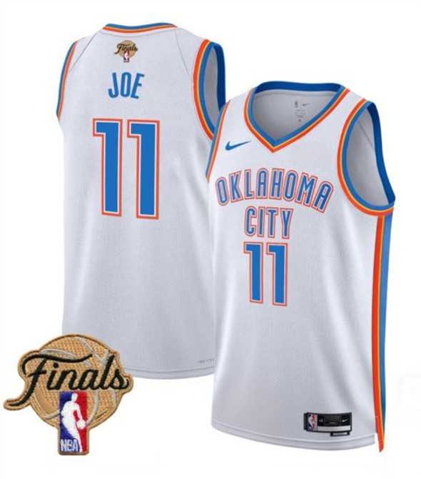 Men%27s Oklahoma City Thunder #11 Isaiah Joe White 2025 Association Edition Stitched Jersey Dzhi