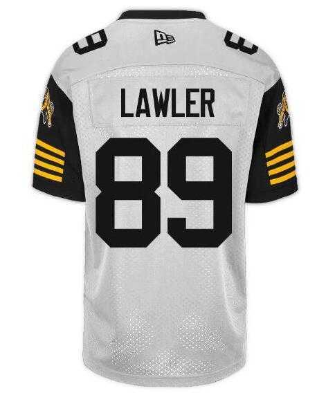 CFL Hamilton Tiger-Cats #89 LAWLER Crested Away White Jersey