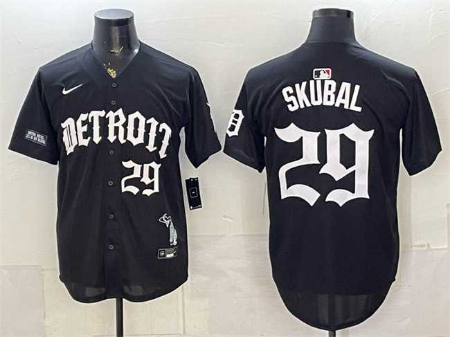 Men%27s Detroit Tigers #29 Tarik Skubal 2026 Black %27Motor Gothic Edition%27 Vapor Premier Limited Stitched Jersey Dzhi