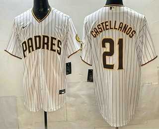 Men%27s San Diego Padres #21 Nick Castellanos White Cool Base Jersey
