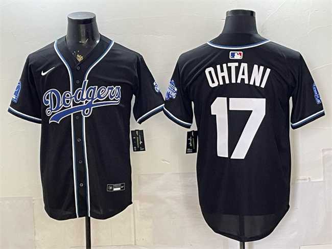 Men%27s Los Angeles Dodgers #17 Shohei Ohtani B2B Champs 2026 Black Out Style Vapor Limited Stitched Jersey