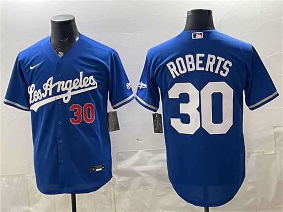 Men%27s Los Angeles Dodgers #30 Dave Roberts Royal Alternate Stadium Stitched Jersey