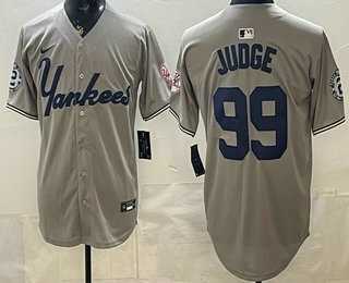 Men%27s New York Yankees #99 Aaron Judge Grey Limited Jersey