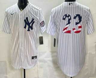 Men%27s New York Yankees #23 Don Mattingly White 2026 USA 250 Fourth of July Home Stadium Stitched Jersey Dzhi