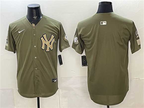 Men%27s New York Yankees Blank Olive 2026 Armed Forces Day Stitched Jersey Dzhi