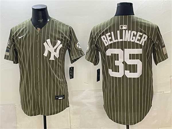 Men%27s New York Yankees #35 Cody Bellinger Olive 2026 Armed Forces Day Salute To Service Stitched Jersey Dzhi