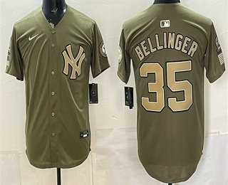 Men%27s New York Yankees #35 Cody Bellinger Olive 2026 Armed Forces Day Jersey Dzhi