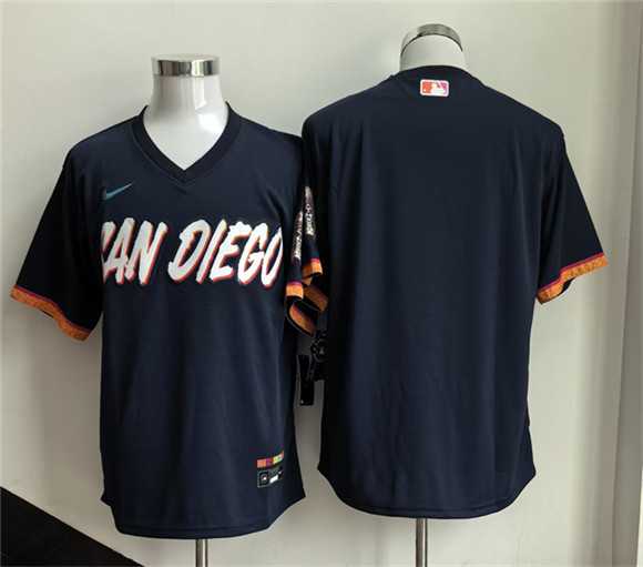 Men%27s San Diego Padres Blank Obsidian 2026 City Connect Stadium Stitched Jersey