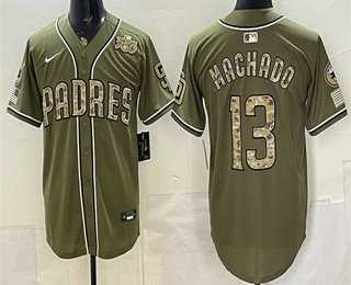 Men%27s San Diego Padres #13 Manny Machado Olive 2026 Armed Forces Day Jersey Dzhi