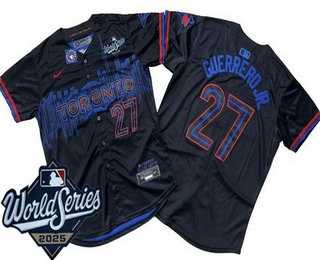 Men%27s Toronto Blue Jays #27 Vladimir Guerrero Jr Black City 2025 World Series Limited Jersey
