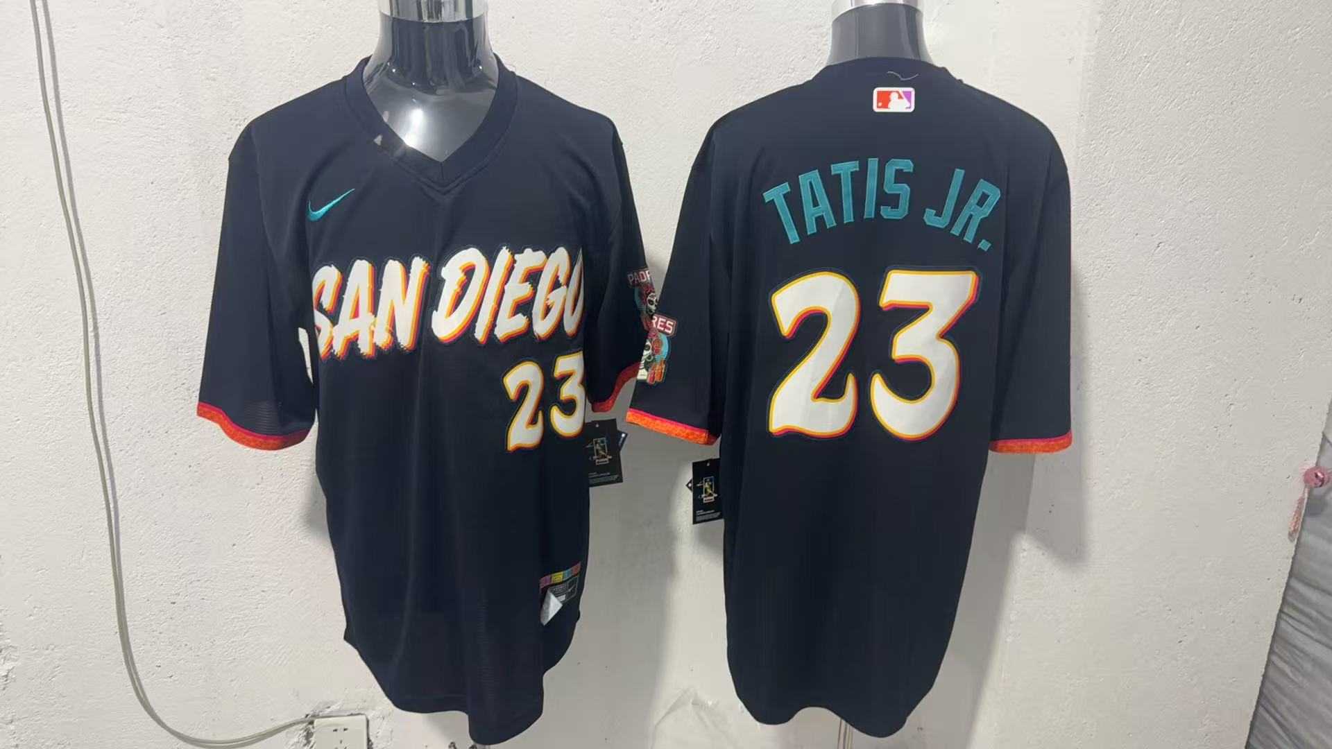 Men%27s San Diego Padres #23 Fernando Tatis Jr. Black 2026 City Connect Stadium Jersey