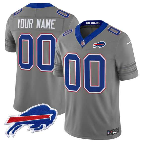 Men%27s Buffalo Bills Active Player Custom Gray F.U.S.E. 2026 Nickel City Vapor Stitched Jersey