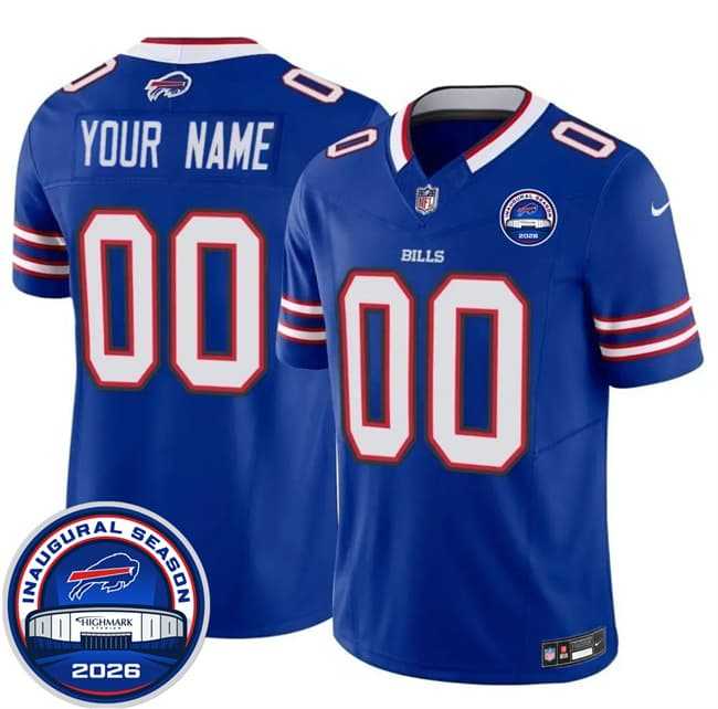 Men%27s Buffalo Bills Active Player Custom Blue F.U.S.E. 2026 Inaugural Season at Highmark Stadium Stitched Jersey