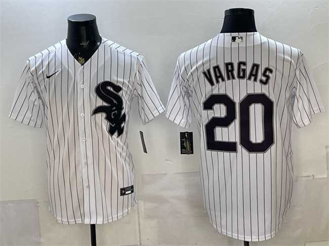Men%27s Chicago White Sox #20 Miguel Vargas White Home Stitched Jersey