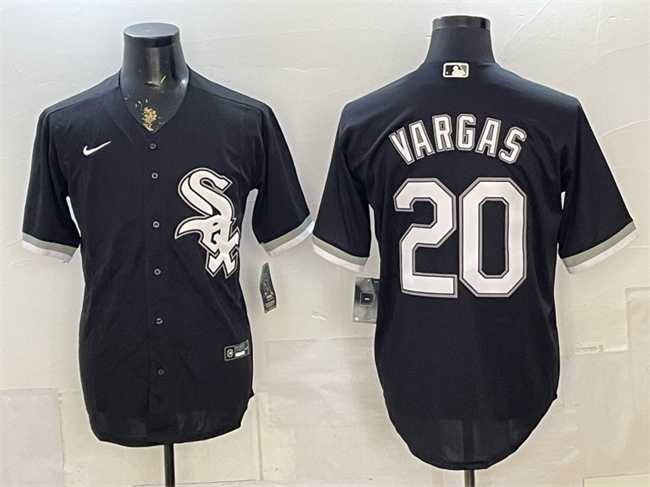 Men%27s Chicago White Sox #20 Miguel Vargas Black Stitched Jersey