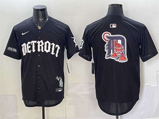 Men%27s Detroit Tigers Team Big Logo 2026 Black %27Motor Gothic Edition%27 Vapor Premier Limited Stitched Jersey Dzhi