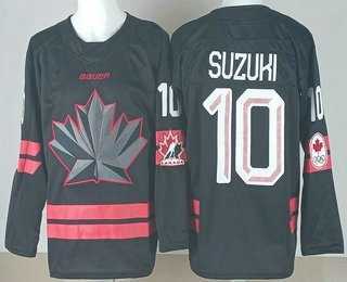 Men%27s Canada #10 Nick Suzuki Black 2026 Olympics Stitched Jersey
