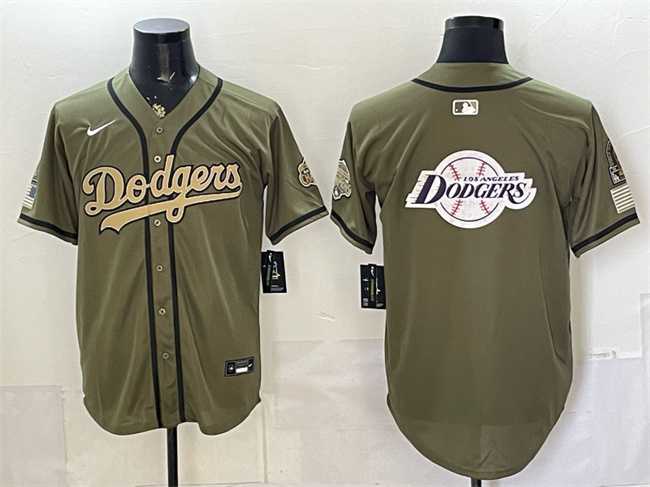 Men%27s Los Angeles Dodgers Team Big Logo Olive 2026 Armed Forces Day Stitched Jersey Dzhi