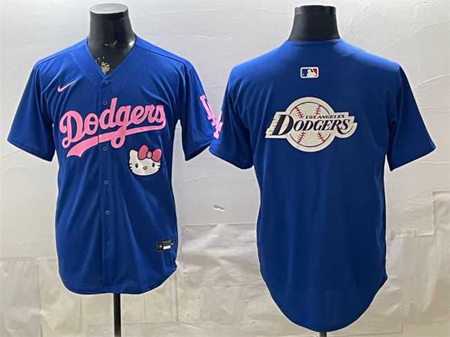 Men%27s Los Angeles Dodgers Team Big Logo Royal Hello Kitty Night Stitched Jersey Dzhi