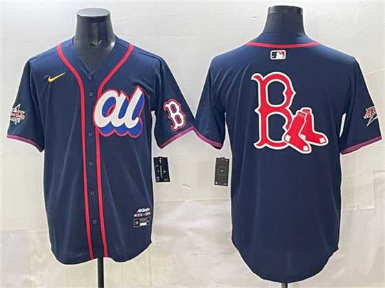 Men%27s American League Boston Red Sox Team Big Logo Navy 2025 All-Star Edition Limited Stitched Jersey