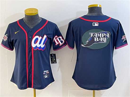 Youth American League Tampa Bay Rays Team Big Logo Navy 2025 All-Star Edition Limited Stitched Jersey
