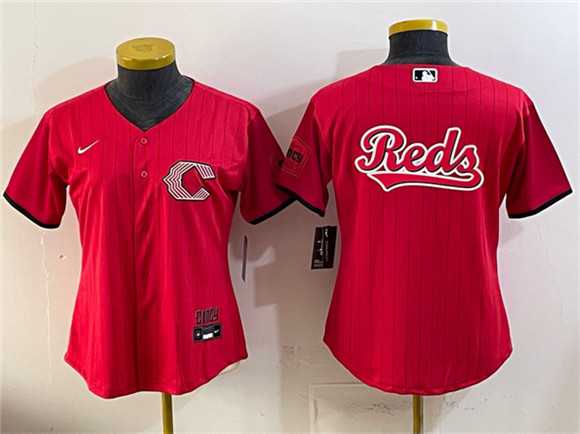 Women%27s Cincinnati Reds Team Big Logo Red 2026 City Connect Stadium Stitched Jersey Dzhi