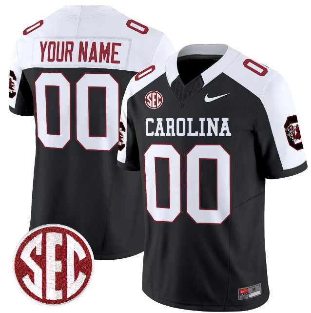 Men%27s South Carolina Fighting Gamecocks Custom Black White 2026 F.U.S.E. Stitched Nike Jersey