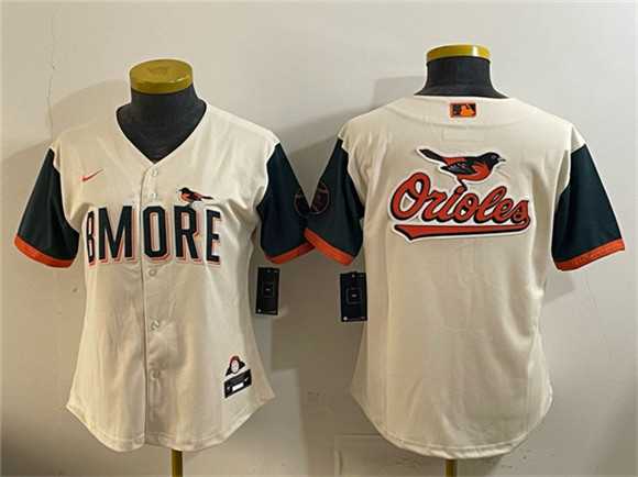 Youth Baltimore Orioles Team Big Logo Natural 2026 City Connect Stadium Stitched Jerseys Dzhi