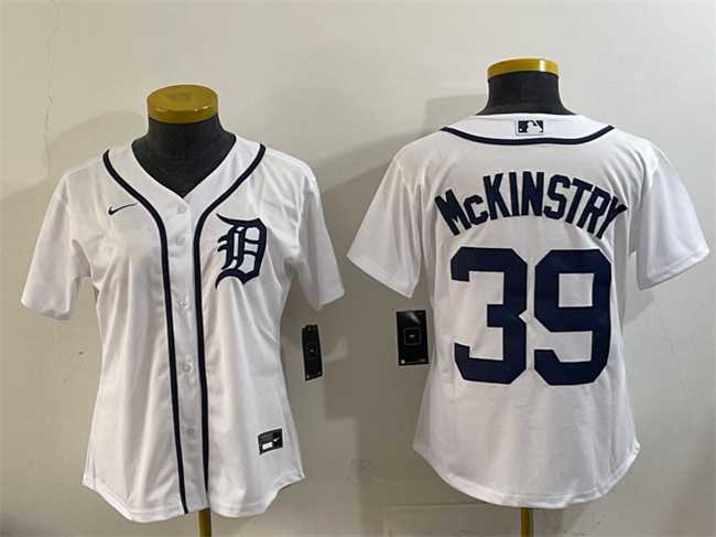 Youth Detroit Tigers #39 Zach McKinstry White Cool Base Stitched Jersey