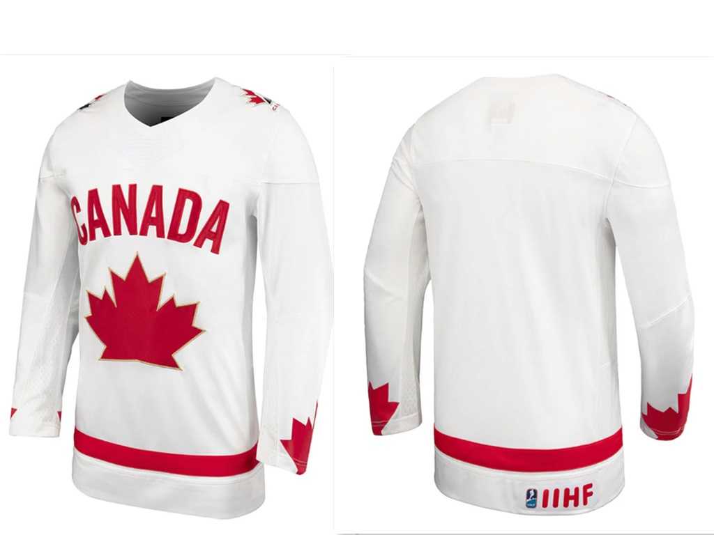 Men%27s Team Canada Adult White Blank Jersey Dzhi