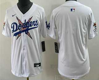 Youth Los Angeles Dodgers x One Piece Blank White Vapor Premier Limited Stitched Jersey