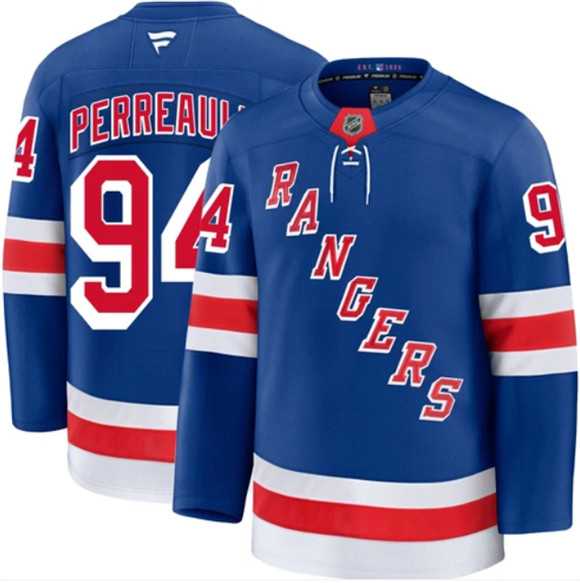 Men%27s New York Rangers #94 Gabe Perreault Royal Home Stitched Hockey Jersey Dzhi