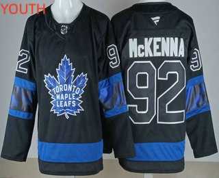 Youth Toronto Maple Leafs #92 Gavin McKenna Black Alternate Stitched Jersey