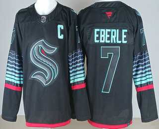Men%27s Seattle Kraken #7 Jordan Eberle Black Alternate Stitched Jersey