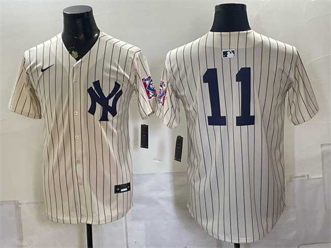 Men%27s New York Yankees #11 Anthony Volpe Cream 2026 Field of Dreams Stadium Stitched Jersey
