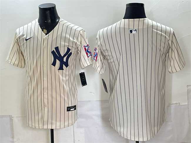 Men%27s New York Yankees Blank Cream 2026 Field of Dreams Stadium Stitched Jersey