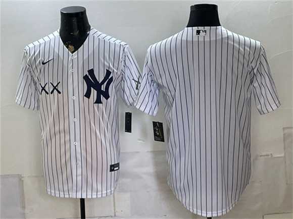 Men%27s New York Yankees x KAWS White Stadium Stitched Jersey