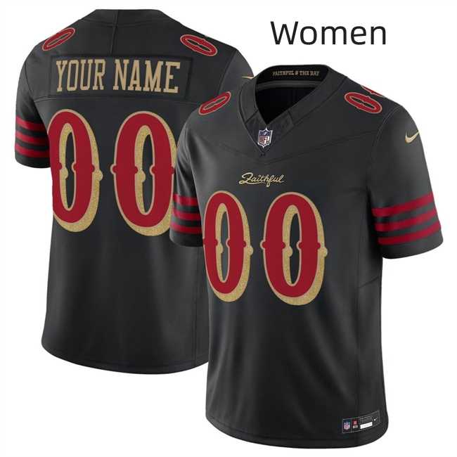 Women%27s San Francisco 49ers Active Player Custom Black 2025 F.U.S.E. %27Rivalries%27 Vapor Limited Stitched Jersey