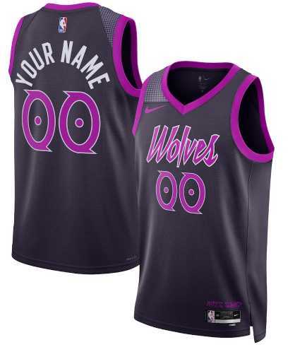 Men%27s Minnesota Timberwolves Active Player Custom Purple 2025-26 City Edition Stitched Jersey Dzhi
