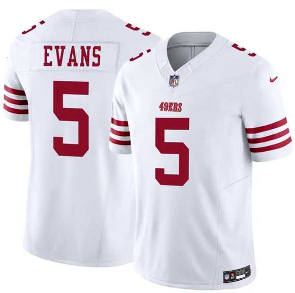 Men%27s San Francisco 49ers #5 Mike Evans White 2026 F.U.S.E. Vapor Untouchable Limited Stitched Jersey