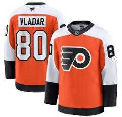 Men%27s Philadelphia Flyers #80 Dan Vladar Orange 2024-25 Home Stitched Hockey Jersey Dzhi