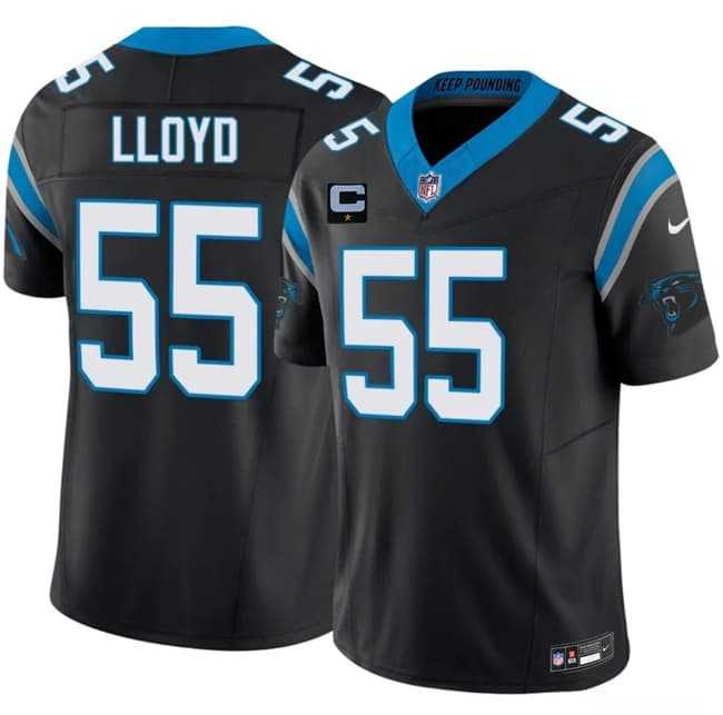 Men%27s Carolina Panthers #55 Devin Lloyd Black 2026 F.U.S.E. 1-Star C Patch Vapor Limited Stitched Jersey Dzhi
