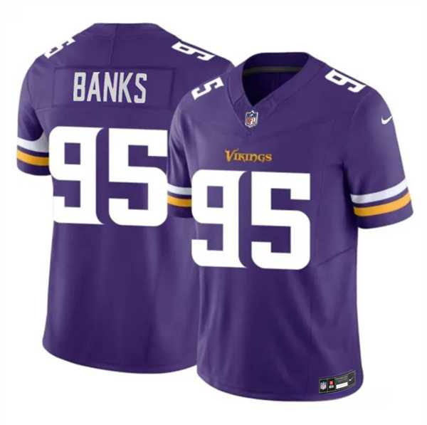 Men%27s Minnesota Vikings #95 Caleb Banks Purple 2026 Draft F.U.S.E. Vapor Untouchable Limited Stitched Jersey Dzhi