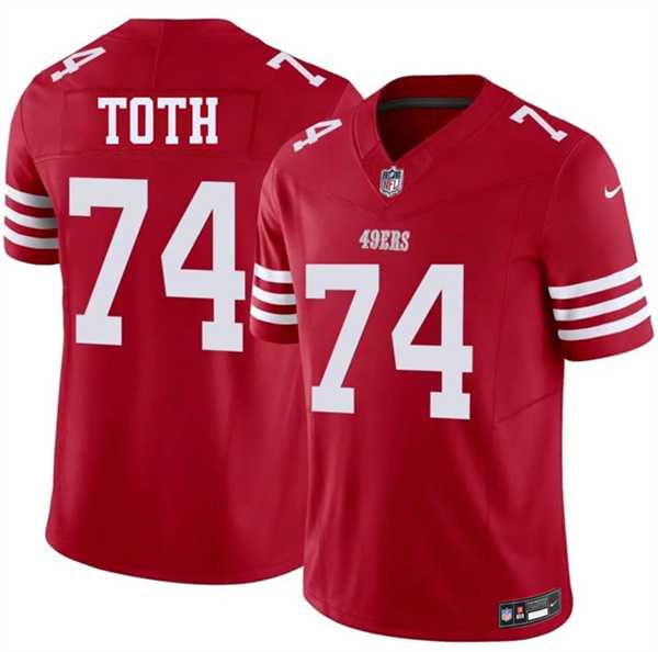 Men%27s San Francisco 49ers #74 Brett Toth Red 2026 F.U.S.E. Vapor Untouchable Limited Stitched Jersey Dzhi