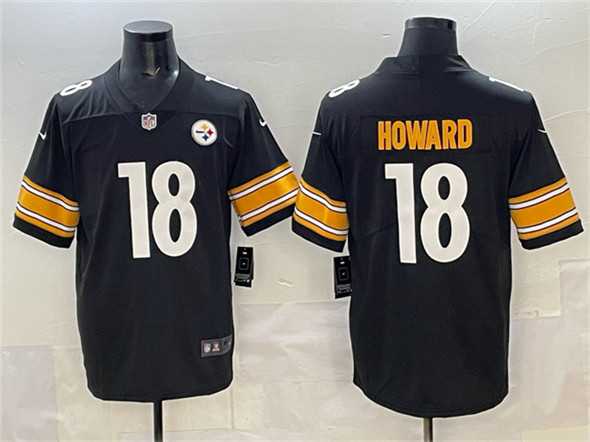 Men%27s Pittsburgh Steelers #18 Will Howard Black 2025 Vapor Limited Stitched Jersey