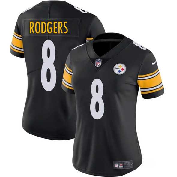 Women%27s Pittsburgh Steelers #8 Aaron Rodgers Black 2025 Vapor Untouchable Limited Stitched Jersey Dzhi