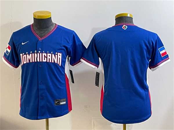 Youth Dominican Republic Blank Royal 2026 World Baseball Classic Road Stadium Stitched Jersey