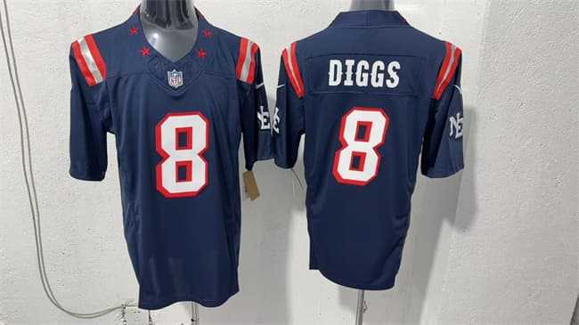 Men%27s New England Patriots #8 Stefon Diggs Navy F.U.S.E. Vapor Limited Football Stitched Jersey